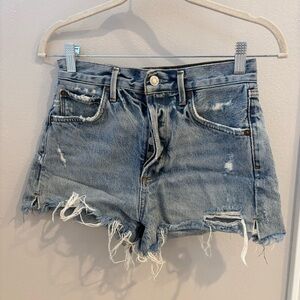 Agolde Parker Vintage Distressed Cut Off Denim Shorts